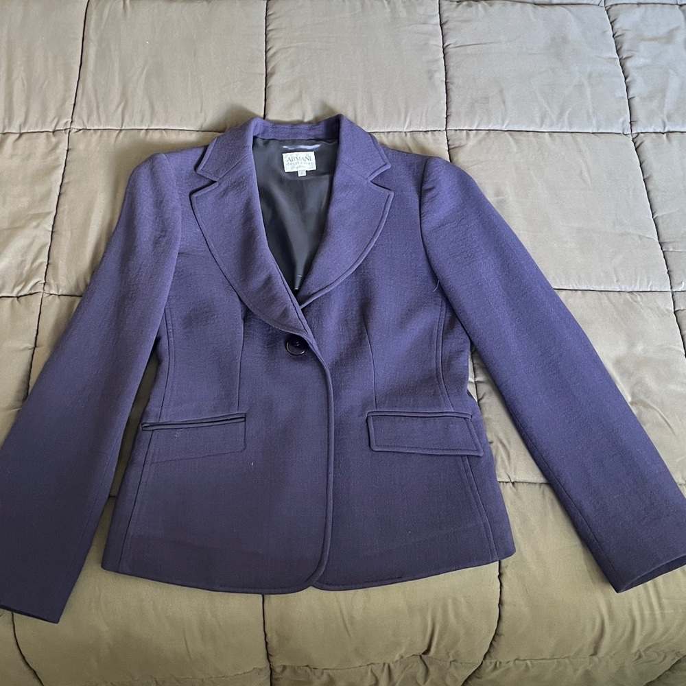 Armani Collezioni Deep Purple Tailored Blazer
